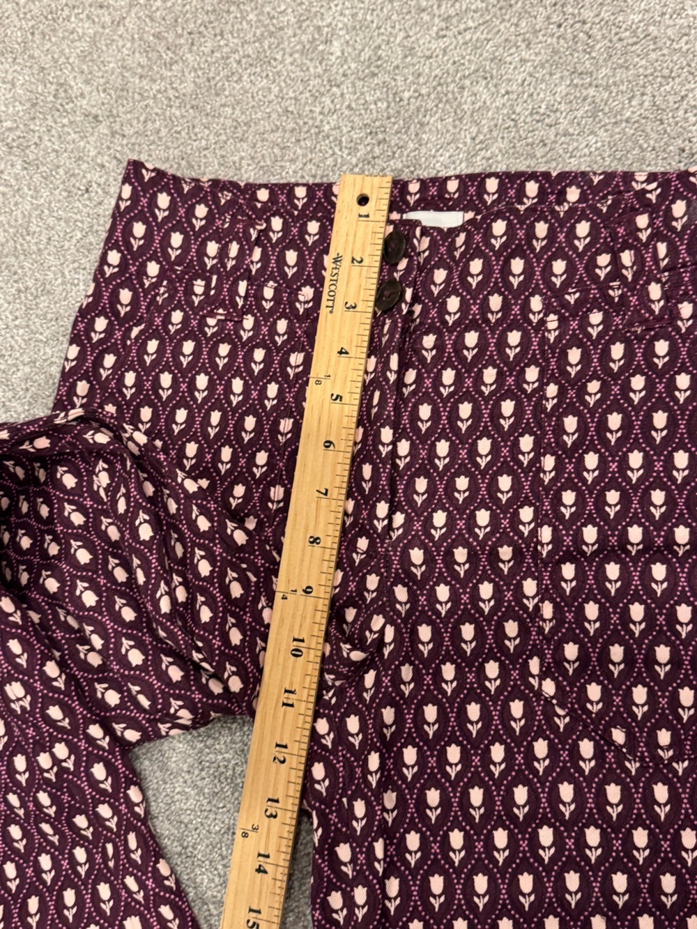 Anthropologie Maeve The Naomi Linen blend tulip print Wide-Leg Flare Pant size 2 - Picture 7 of 10